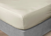 Lenzuola Sotto Con Angoli In 100% Cotone Percalle In Tinta Unita - 1 Piazza e Mezza - Beige