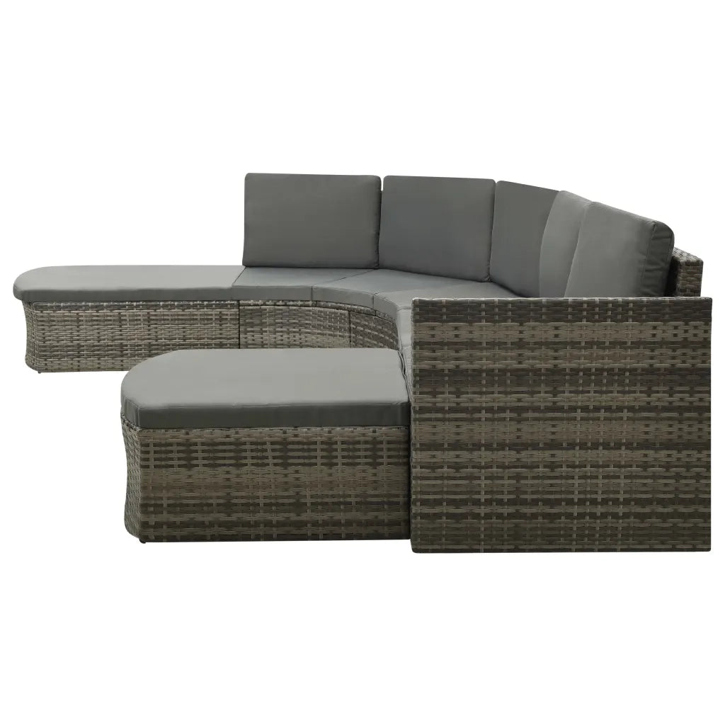 Set Divani da Giardino 4 pz con Cuscini in Polyrattan Grigio cod mxl 37770