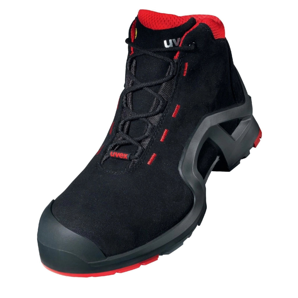 Uvex 8517242 1 Support Scarpe di Sicurezza S3 SRC ESD Puntale Composite Tomaia Microvelluto Suola Poliuretano colore Rosso Nero