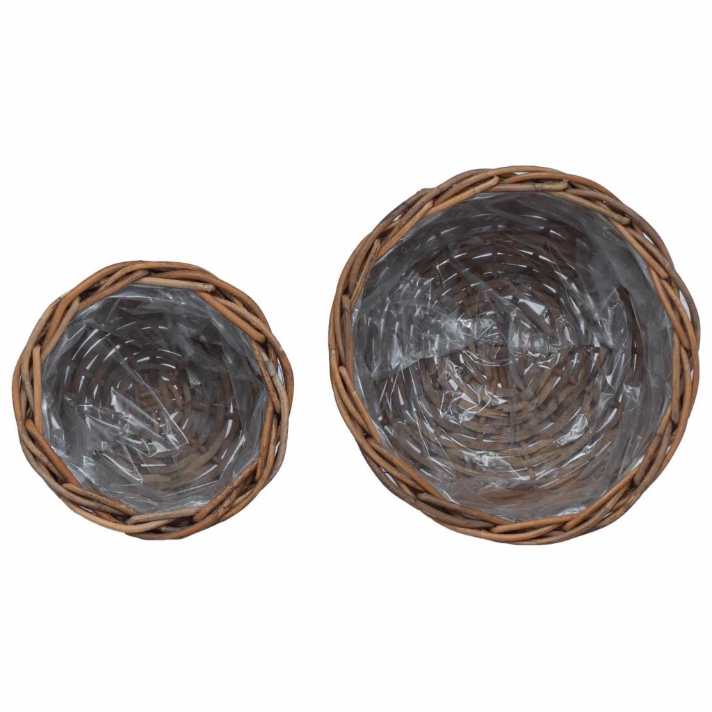 Cestino per Piante con archiviazione 2 pcs Marrone Rattan Kubu