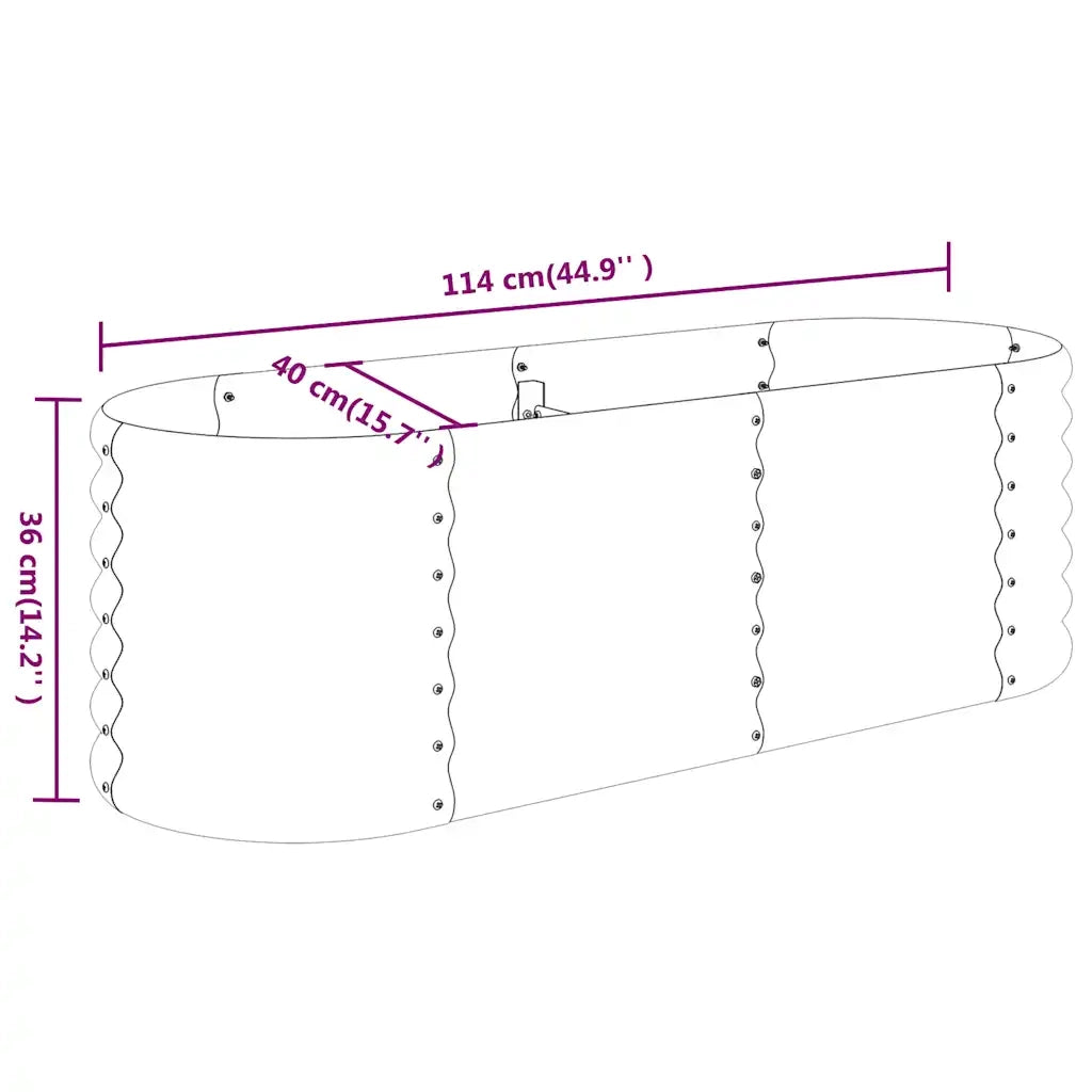 Letto da Giardino in Acciaio Zincato 114x40x36 cm Antracite 318866