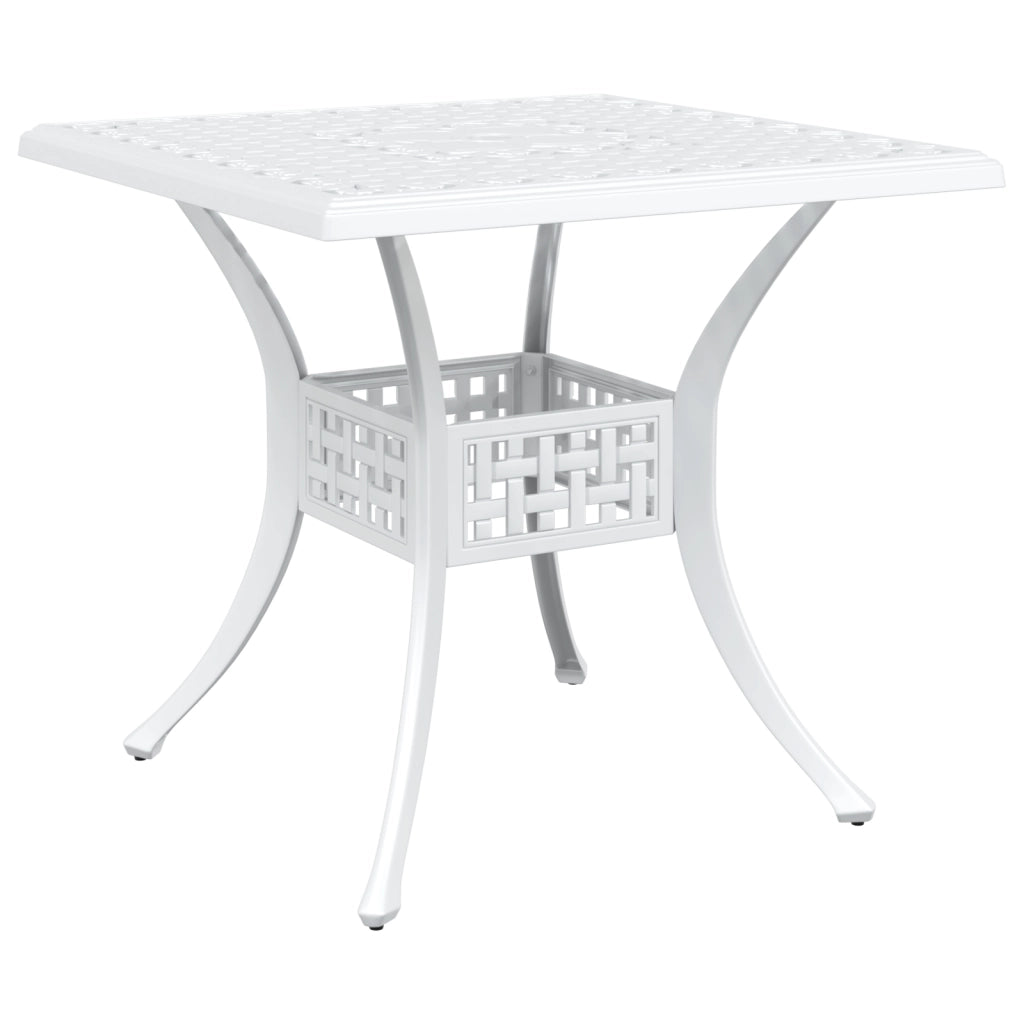 Set da Pranzo da Giardino 5 Pezzi  in Alluminio Bianco