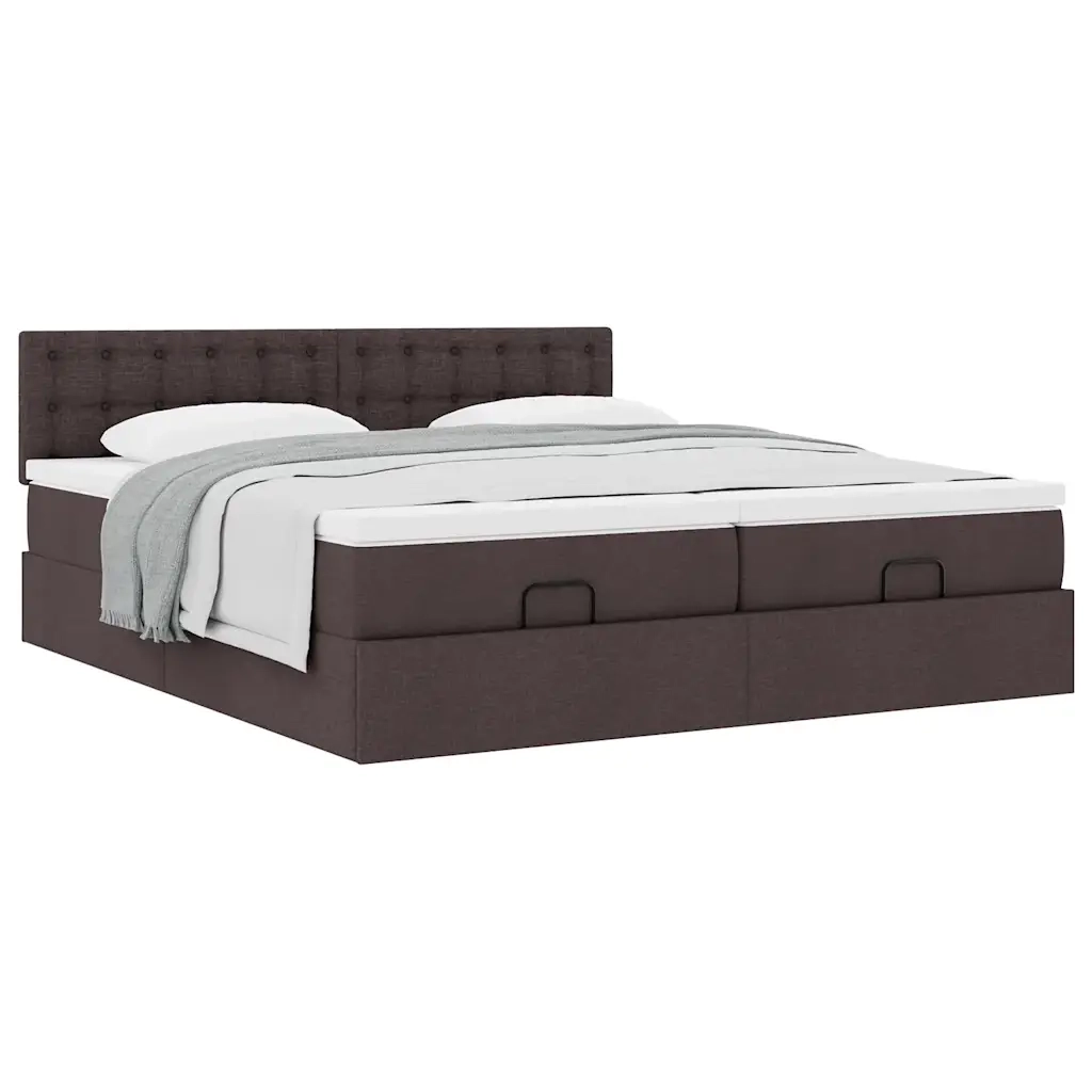 Struttura Letto Pouf con Materassi 200x200 cm in Tessuto 3312046