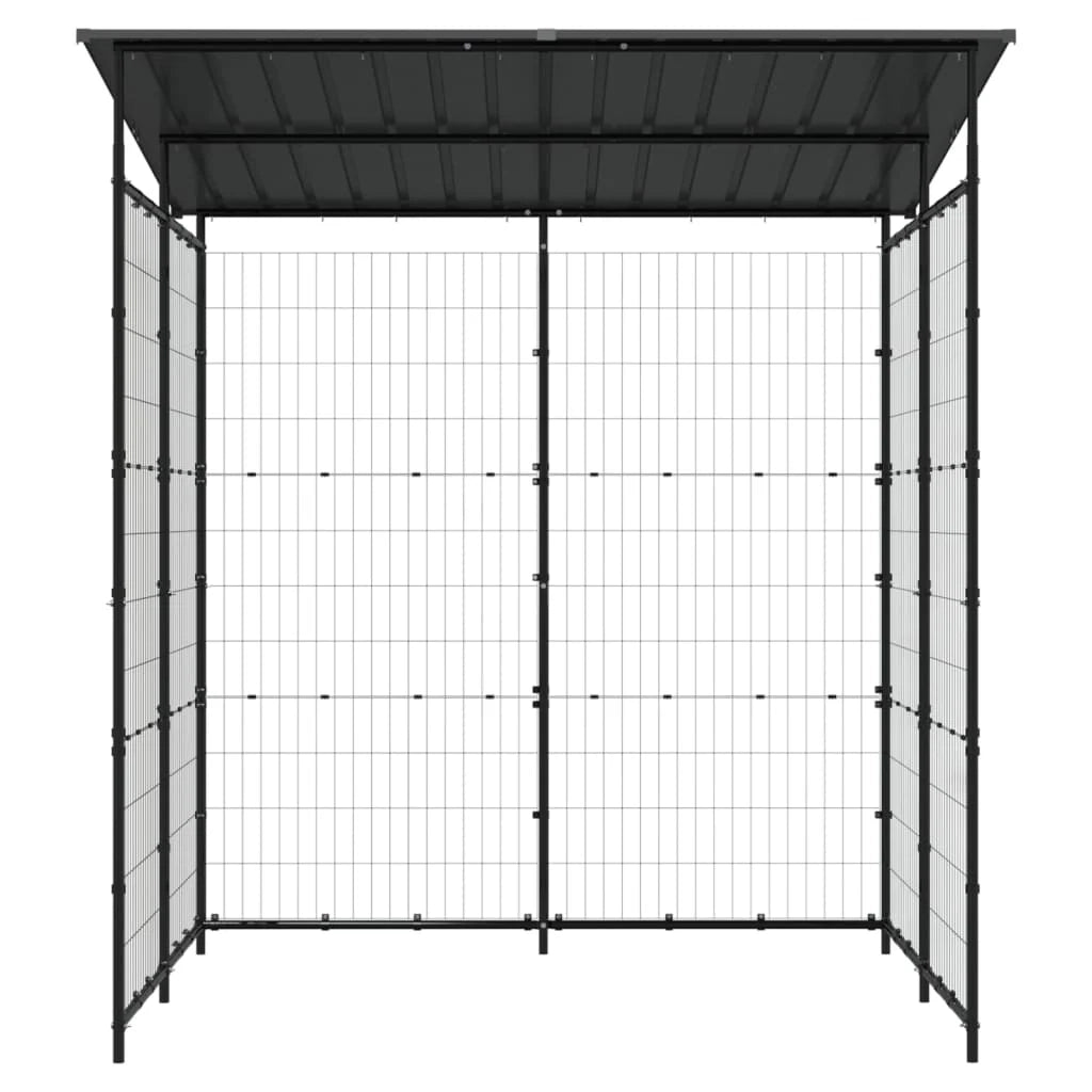 Pensilina per biciclette 190 x 190 x 222 cm acciaio nero 02_0004579