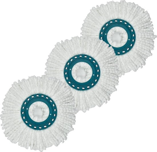 Pacco di 3 Spugne di Sostituzione Compatibili con il Sistema di Spugne di Sostituzione Clean Twist Disc di Leifheit Spugna di Sostituzione con Microfibra Molto Assorbente, Adatta a Tutti i Tipi di Pavimenti