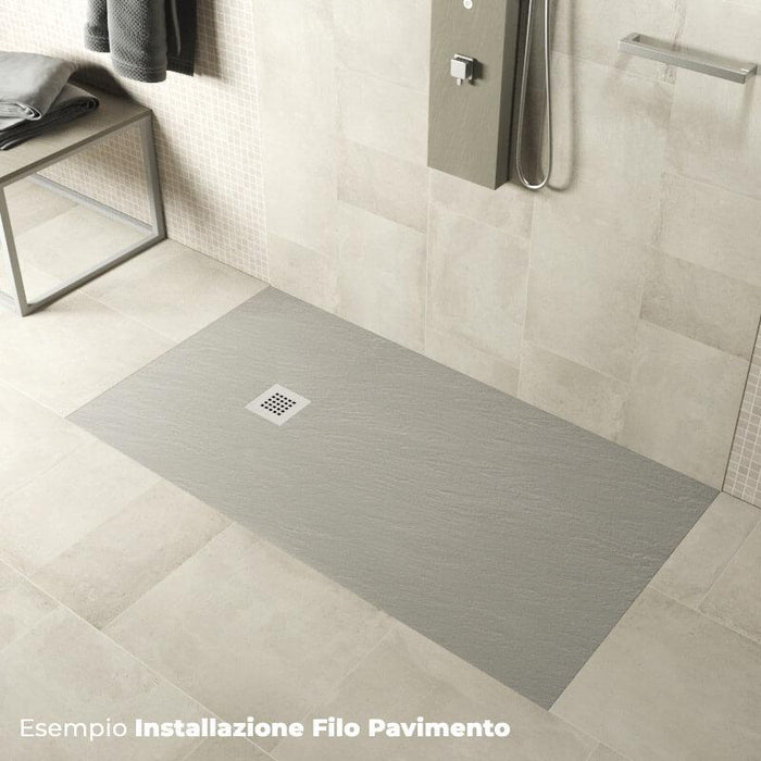 Piatto Doccia in Pietra 80x180 cm Pedrinelli Ardesia Stone Side Grigio
