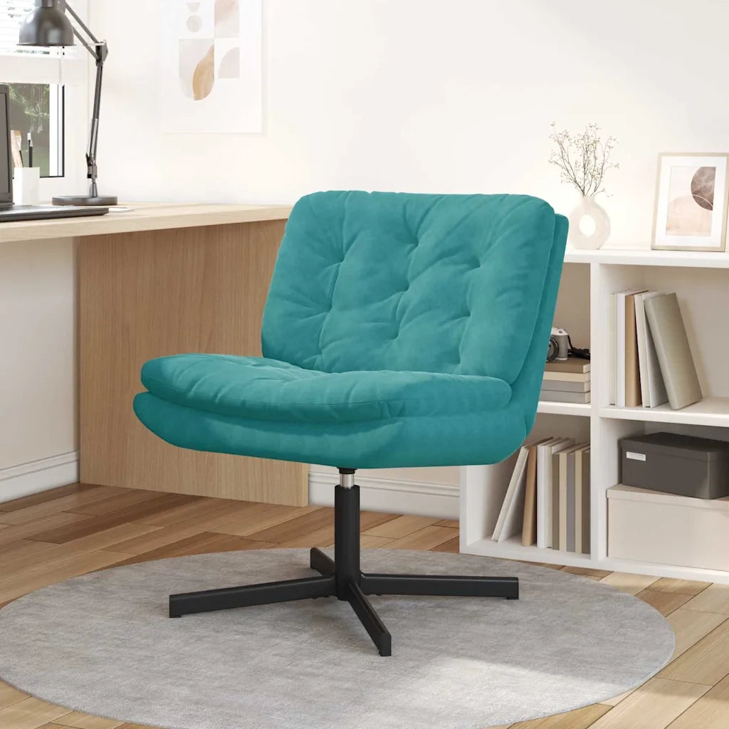 vidaXL Poltrona Relax con Base Girevole Altro Turchese 63 x 75 x 76 cm