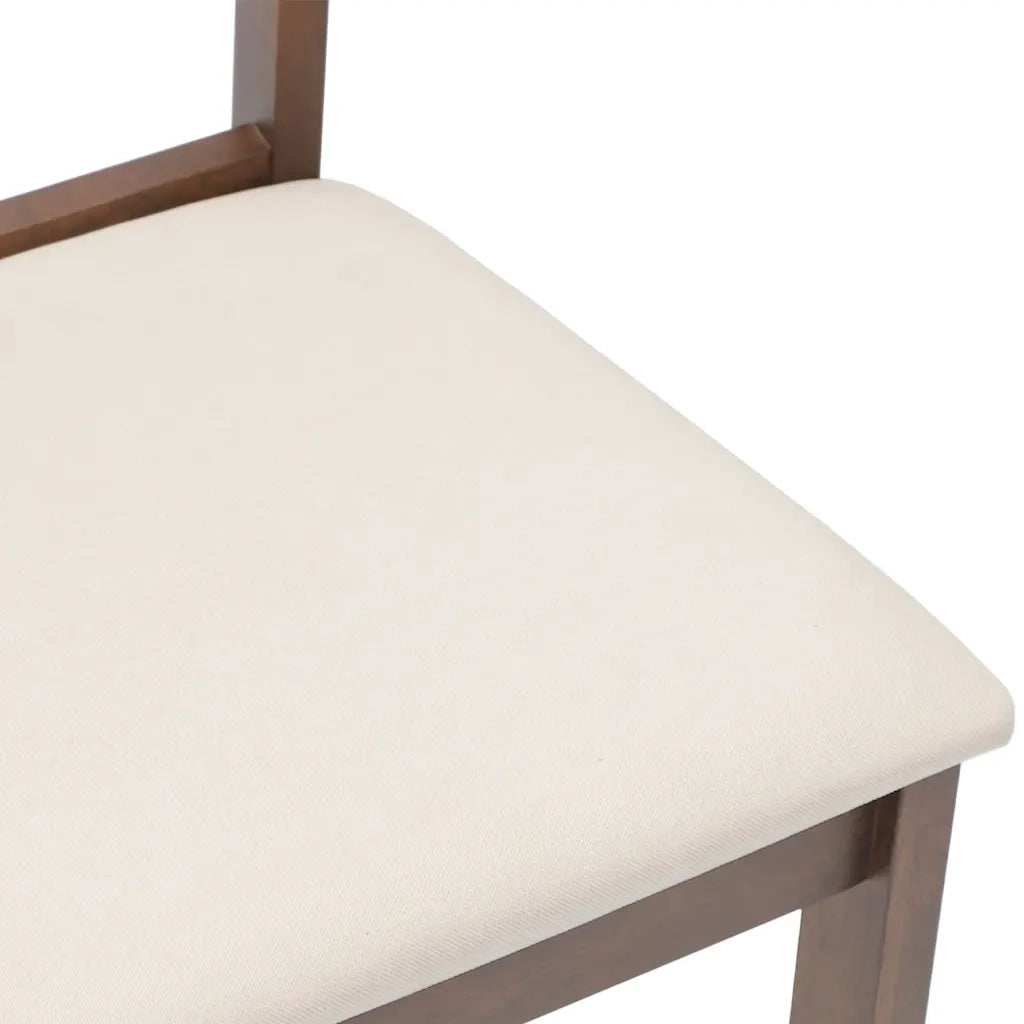 Sedie da Pranzo con Cuscini 2pz Marrone Legno Massello di Hevea 4102380