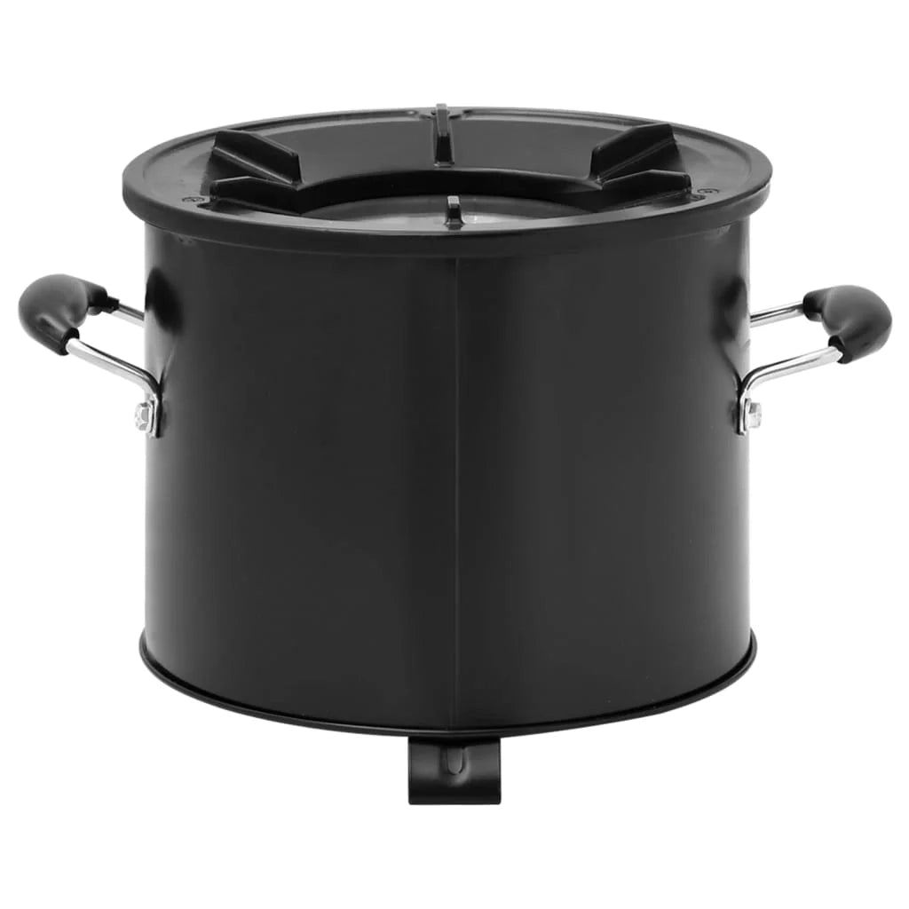 Stufa a legna da campeggio nera 36 x 26 x 22,5 cm metallo 02_0005924