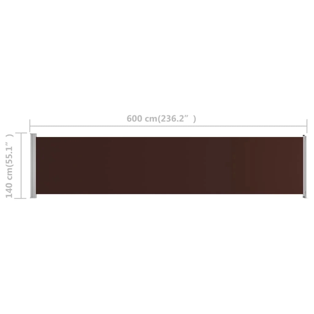 Tenda da sole laterale retrattile 140 x 600 cm marrone 02_0007268