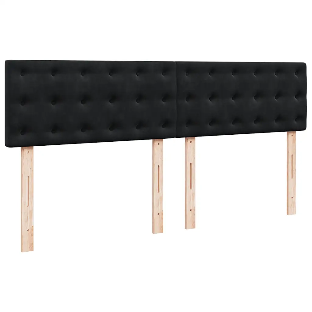 Giroletto a Molle con Materasso Nero 200x200 cm in Velluto
