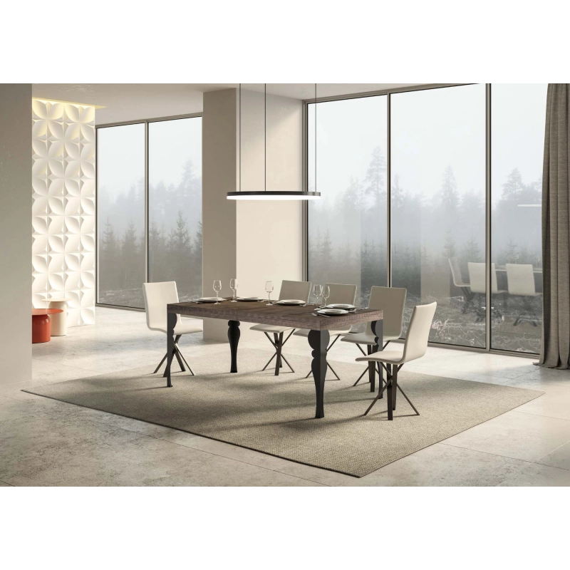 Tavolo allungabile 90x160/264 cm Paxon Premium telaio Antracite - Noce