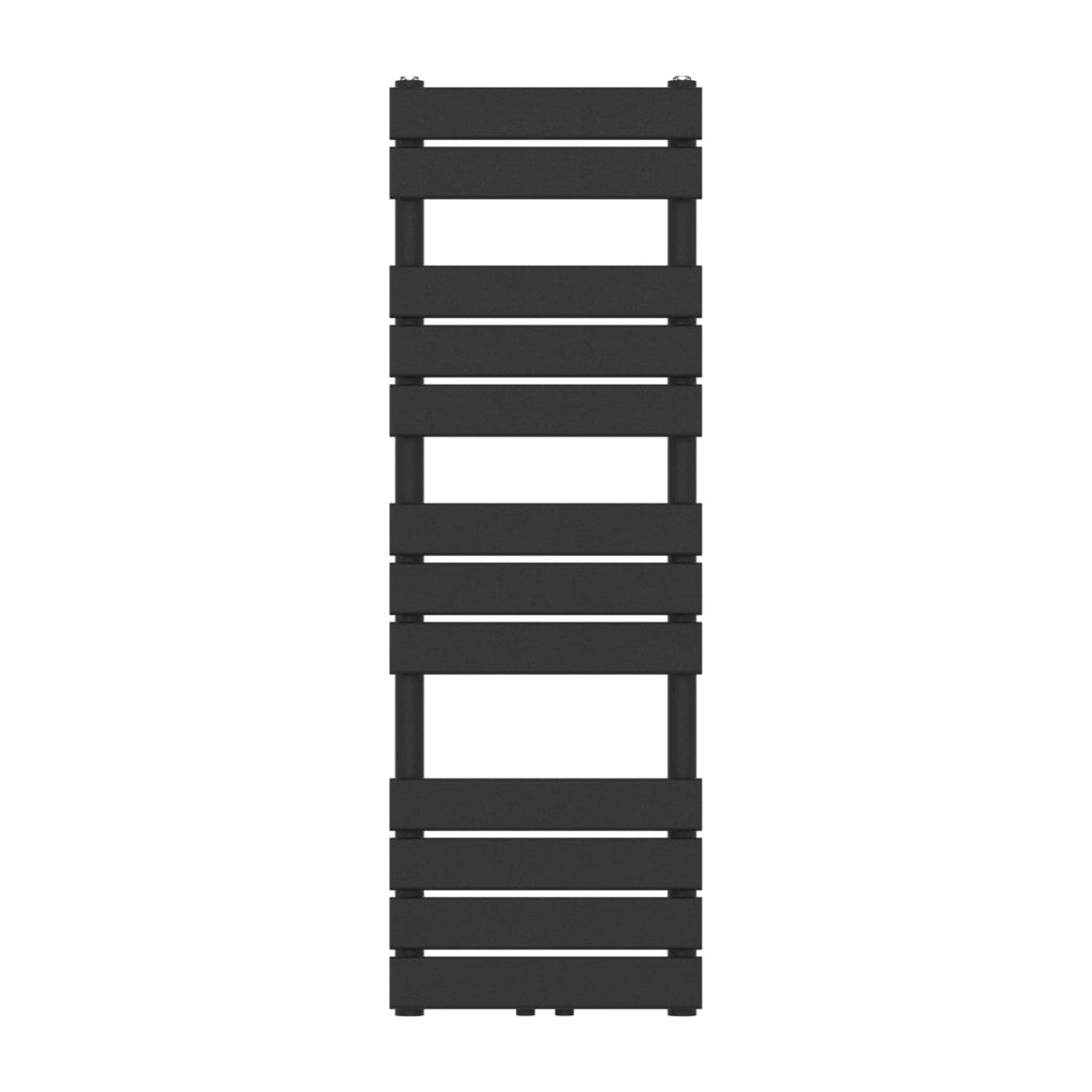 Radiatore scaldasalviette a lama piatta in acciaio nero per il riscaldamento del bagno 120 x 40 cm 03_0010432