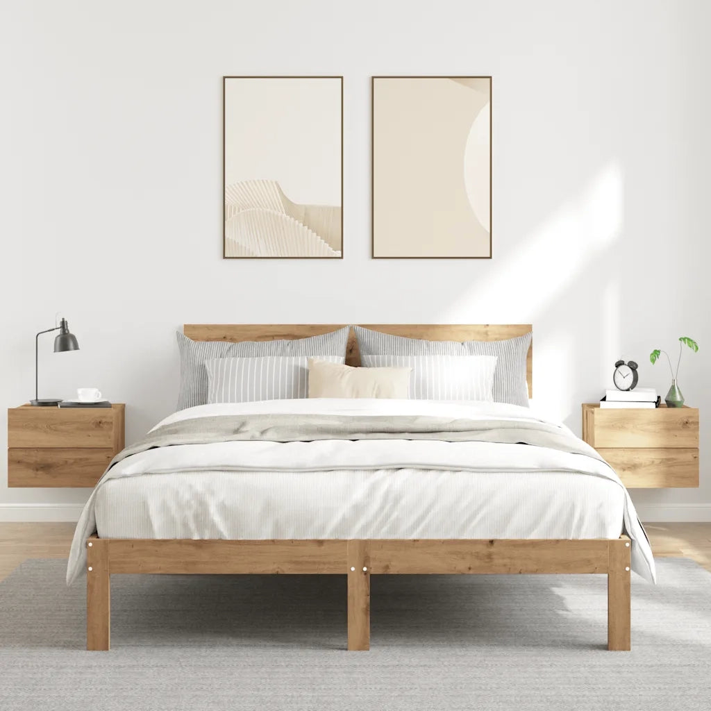 Comodini a Muro 2 pz Rovere Artigianale 40x32x30 cm 855947