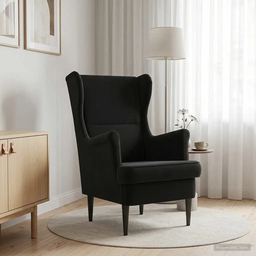 Divano Sedia-Poltrona-Poltroncina Nero Velluto 655925