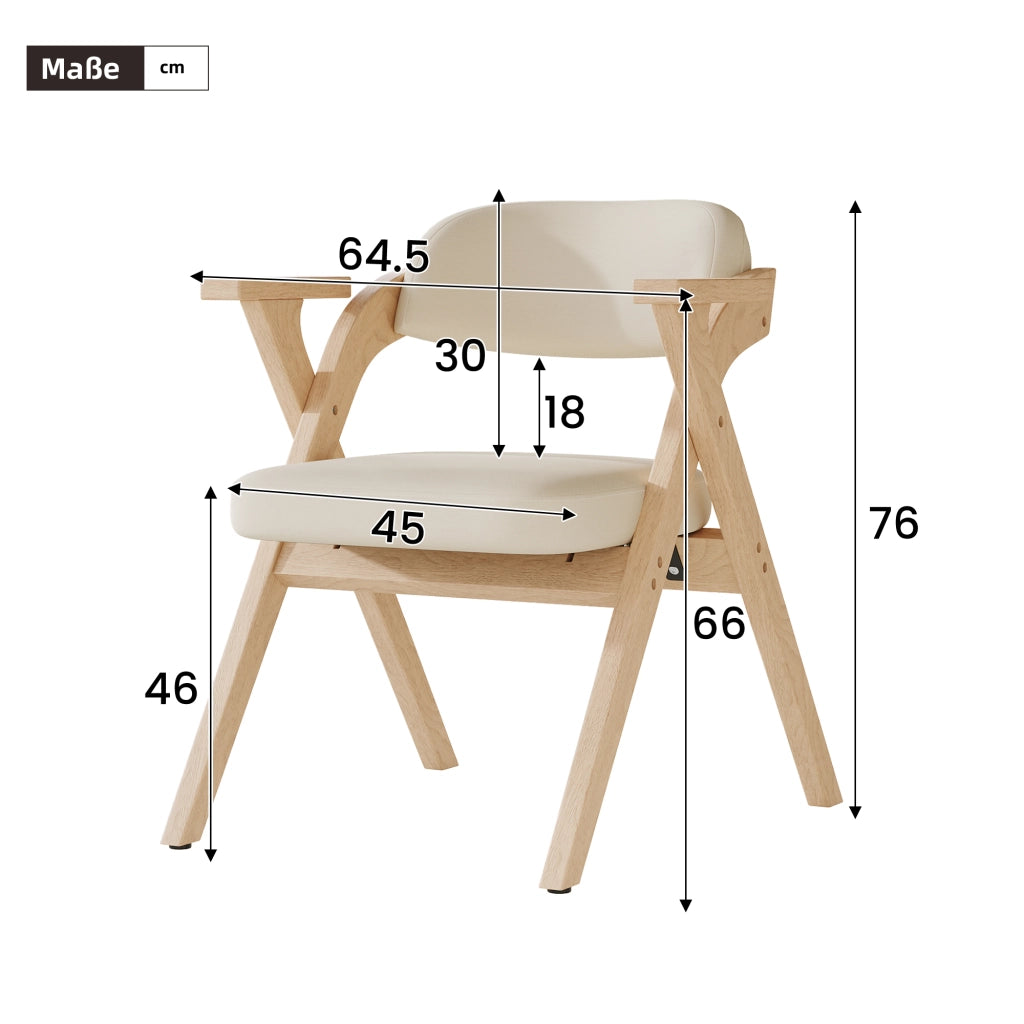 2 sedie da pranzo pieghevoli - Zephmum- Massiccio, comode, stile moderno in lino beige