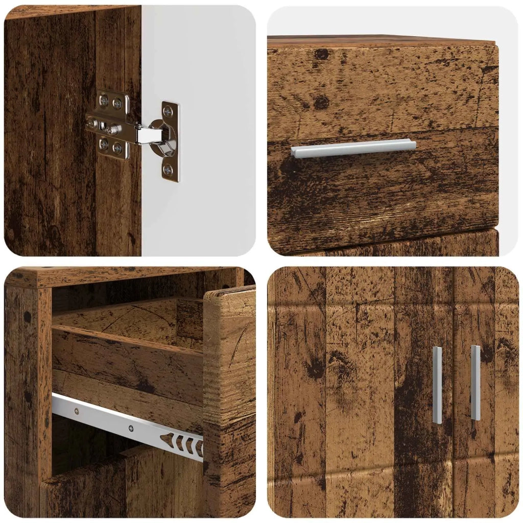 Armadio in Legno con cassetto Legno vecchio 88,5 x 30,5 x 73 cm 880289