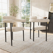 Poltroncina imbottita beige in tessuto effetto camoscio