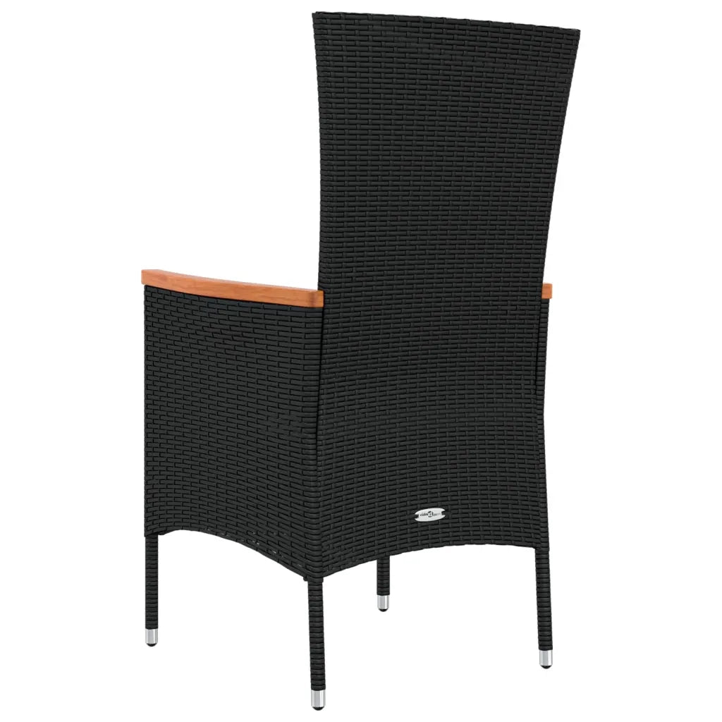Sedie da Giardino con Cuscini 4 pz | Sedie da Esterno in Polyrattan Nere