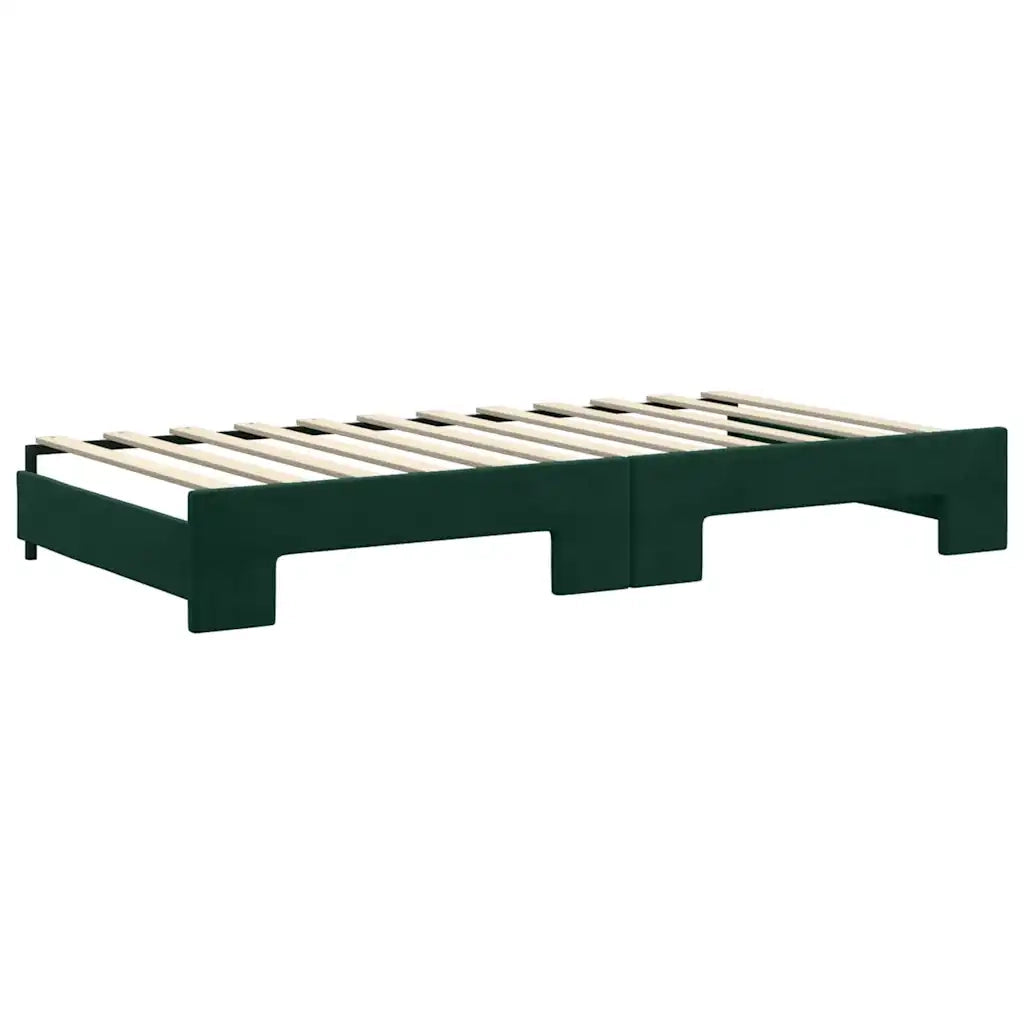 Divano Letto Estraibile Materassi Verde Scuro 100x200 Velluto