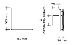 Aspiratore Elettrico a Muro Fumo Odori Elegance per Cucina Bagno