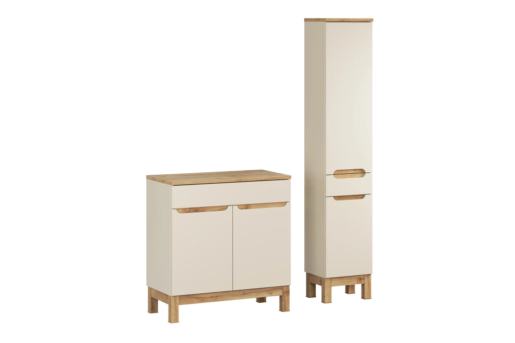 Set mobili bagno 80 cm con piano e Szafką wysoką Bali Cashmere 80 x 1401 x 46 cm