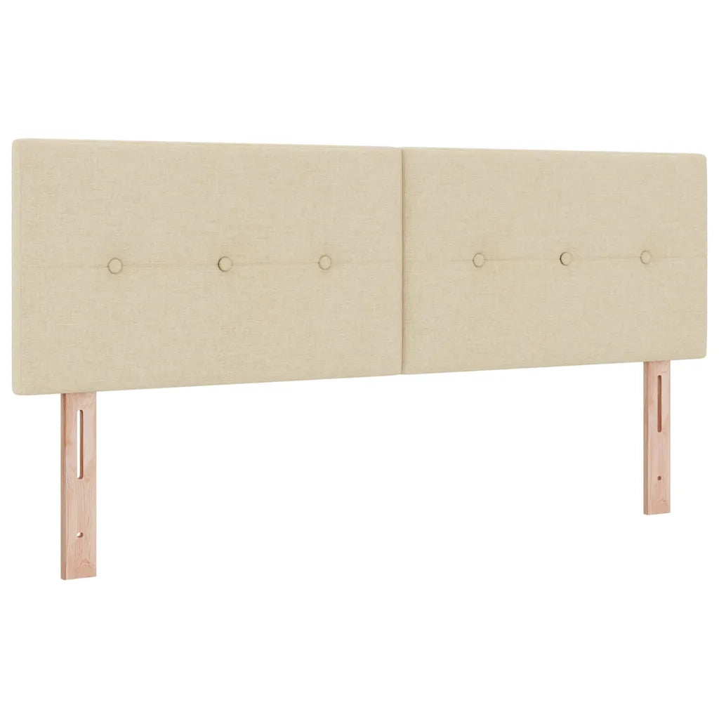 Letto a molle con materasso con led Crema 140 x 190 cm Tessuto