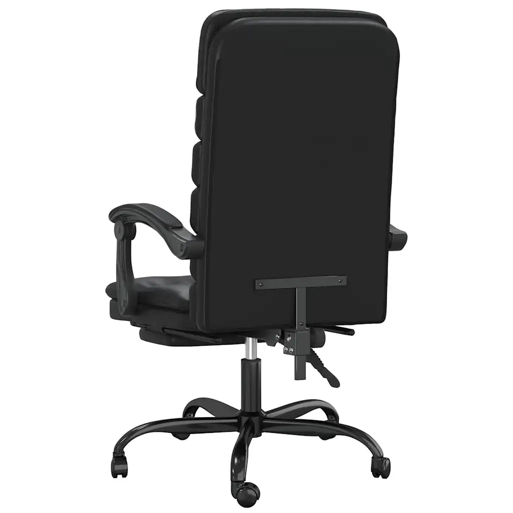 Sedia per studi-Poltrona da Ufficio Massaggiante Reclinabile Nera in Similpelle 449928