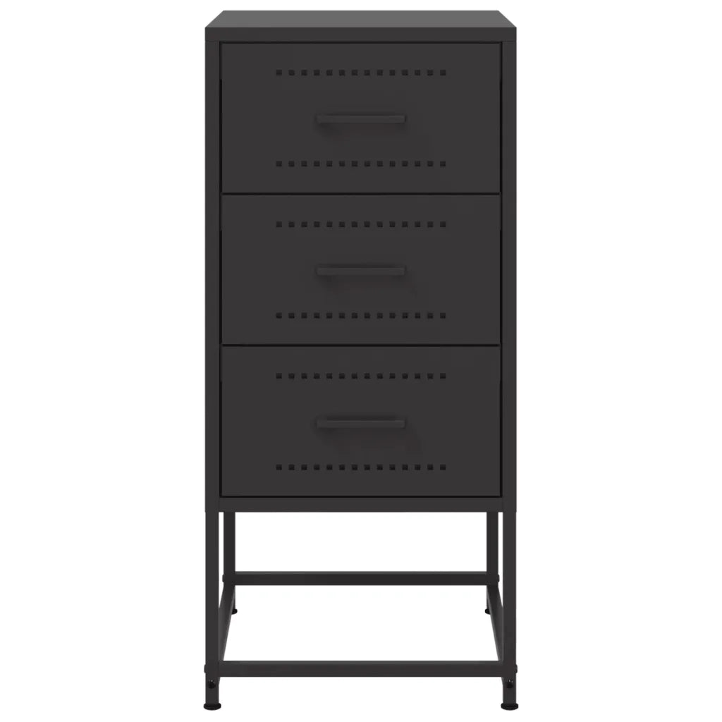Comodino-Tavolino da notte Nero 36x39x78 cm in Acciaio 817946