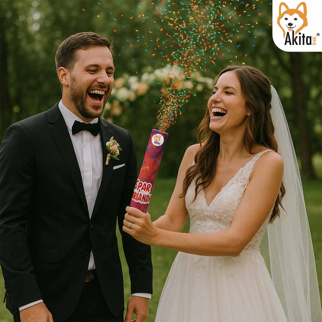 12 pz Tubo Spara Coriandoli 40cm Akitaink per Feste