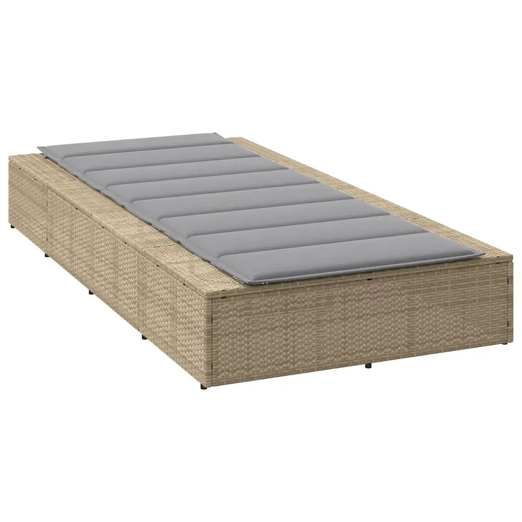 Lettino Prendisole con Cuscino Galleggiante Beige in Polyrattan 4104205