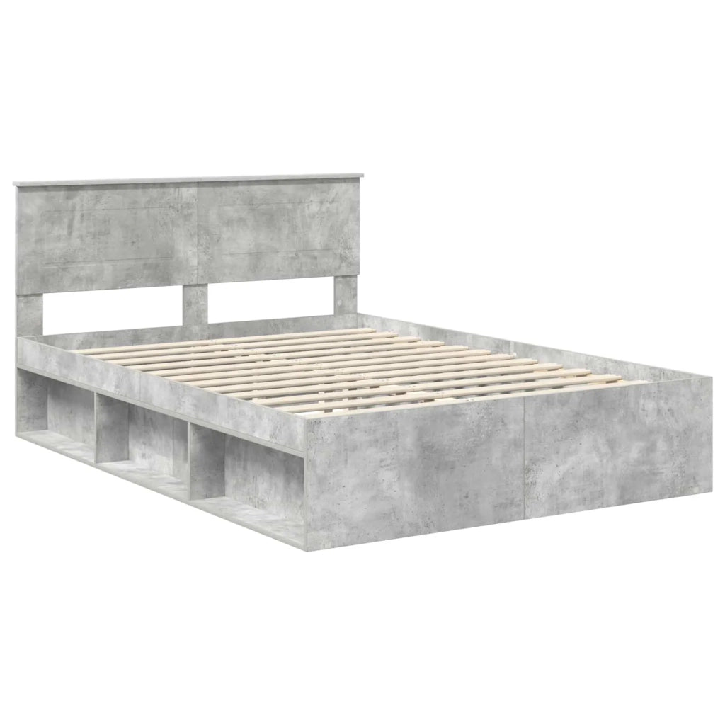 Struttura del letto con testiera Grigio Concretè 150 x 200 cm 3407862