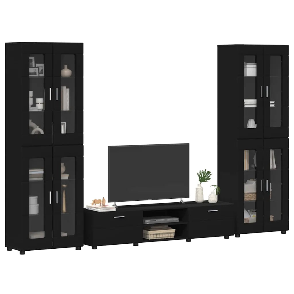 Set mobile TV con cassetto FLORIN 3 pcs Nero Legno multistrato 3397985