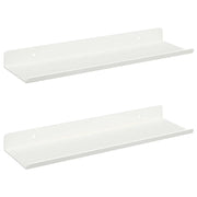 2 pz Mensola | Ripiano | Scaffale sospesa Bianco 30 x 9 x 2,5 cm Acciaio