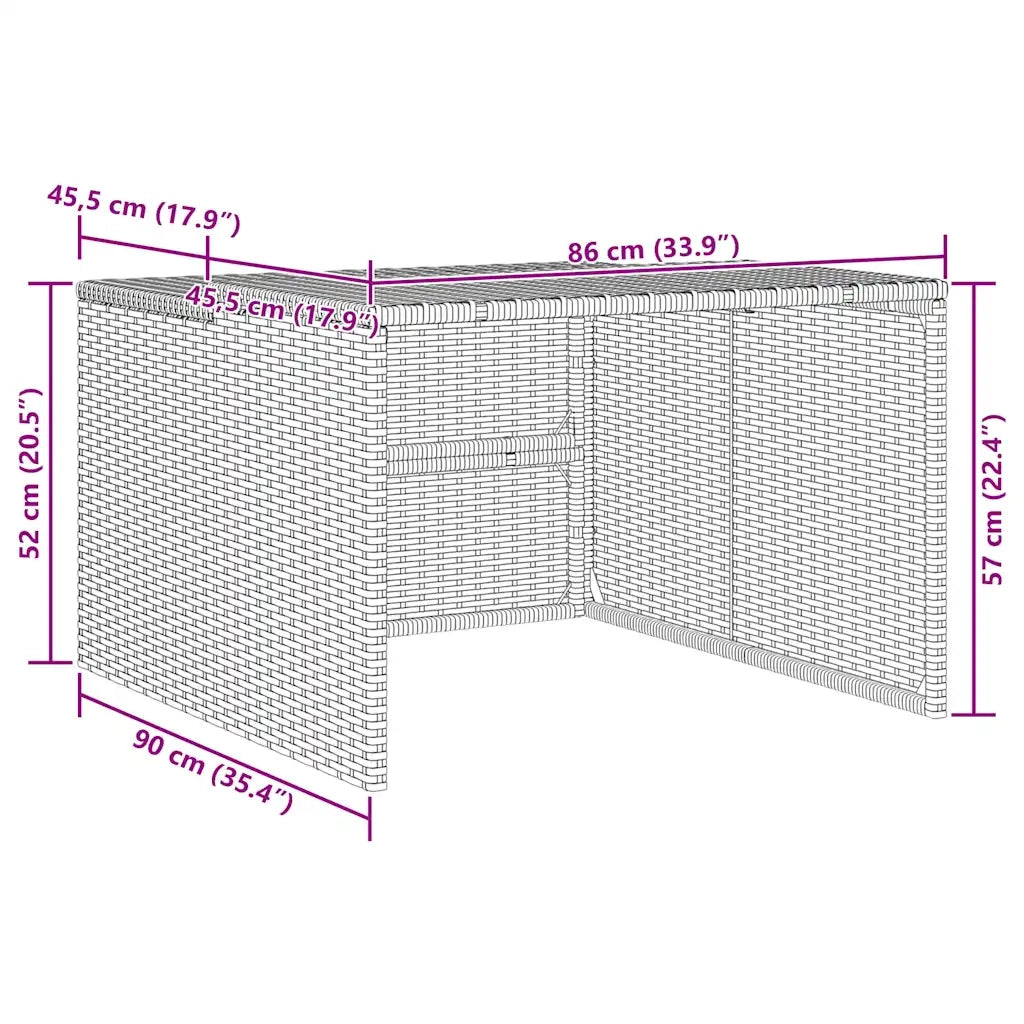 Garage per Robot Tosaerba Beige 86x90x52/57 cm in Polyrattan 365407