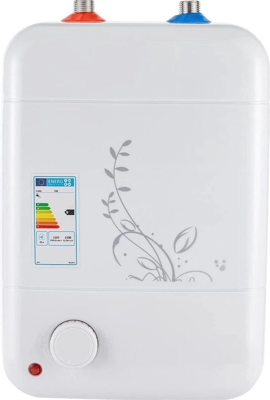 Sottoscala boiler elettrico a flusso continuo 8 litri con termostato - 1500 W, impianto di riscaldamento per spazi ristretti