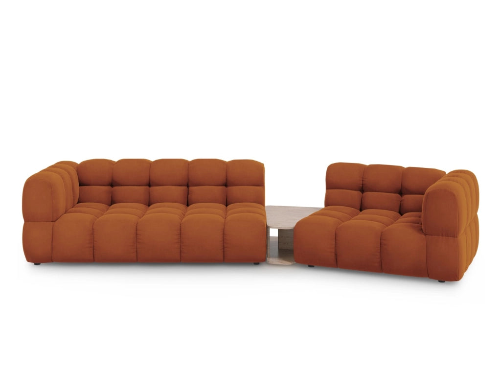 Cosmopolitan Design - Divano modulare destro "Sky" 3 posti in velluto terracotta 