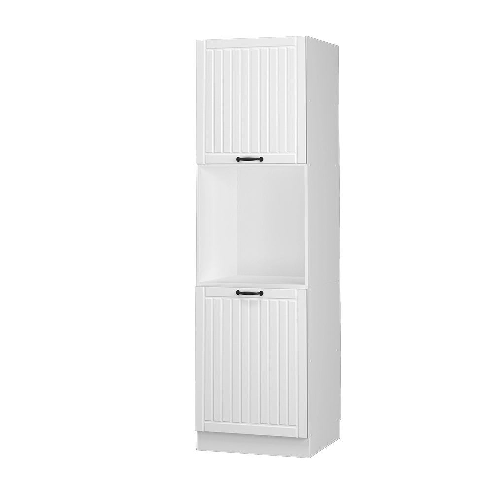 Mobile per forno da incasso Fame-Line Bianco rustico/Bianco 60 cm aperto Vicco