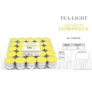 Trade Shop - Set 50pz Candele Profumate Anti Zanzare Tealight Al Profumo Di Citronella Lumini -