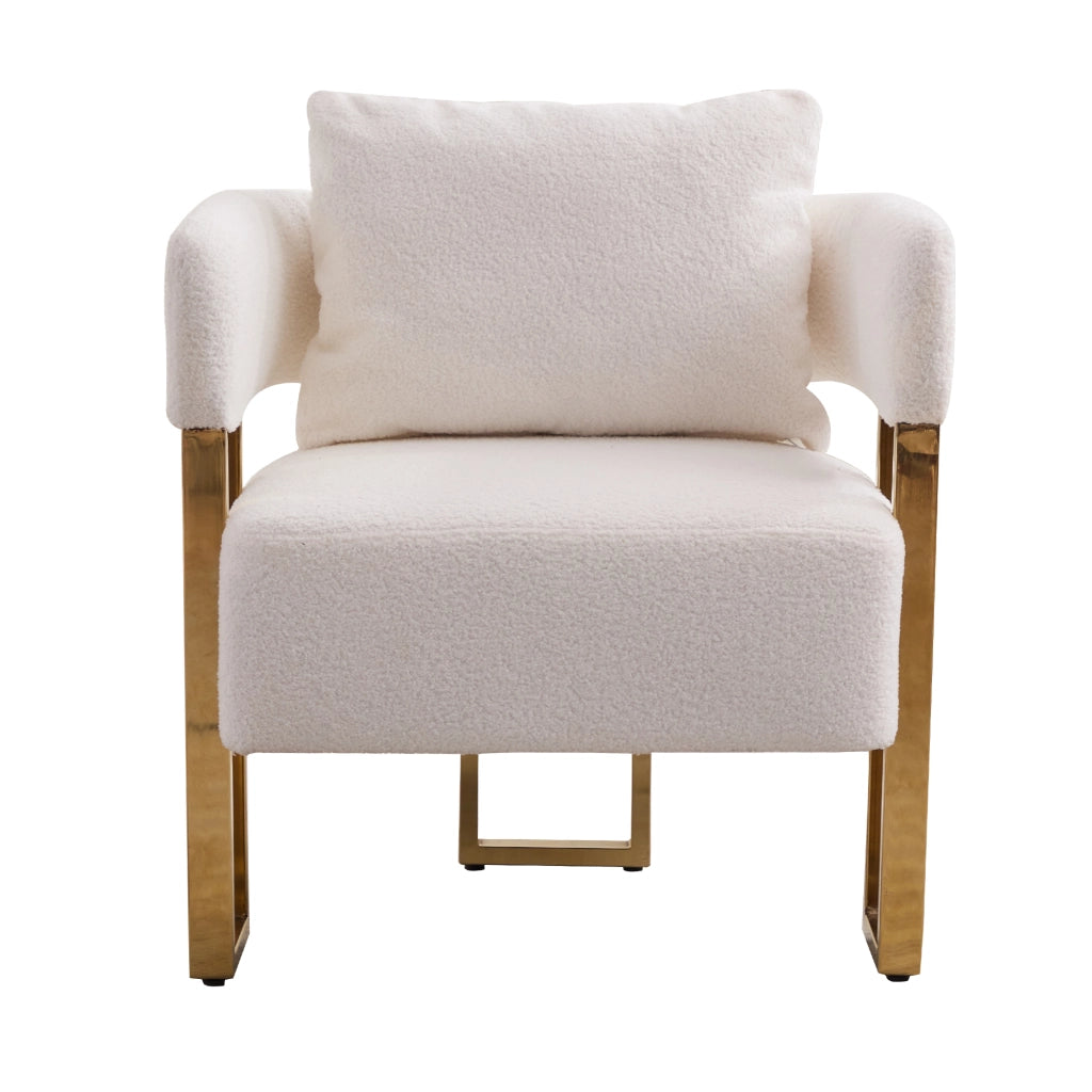 POLTRONA Relax Monoposto in Velluto Bianco per Salotto, Balcone, Ufficio
