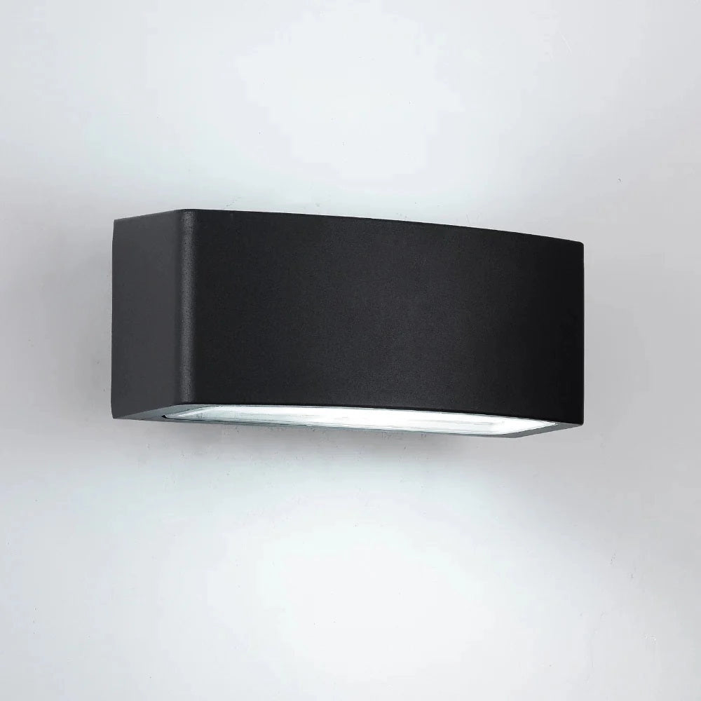 Applique da Esterno Biemissione IP65 E27 60W – Lampada da Parete Rettangolare in Alluminio Bianco, Nero o Grigio per Giardino, Terrazza, Facciate Colore: Nero