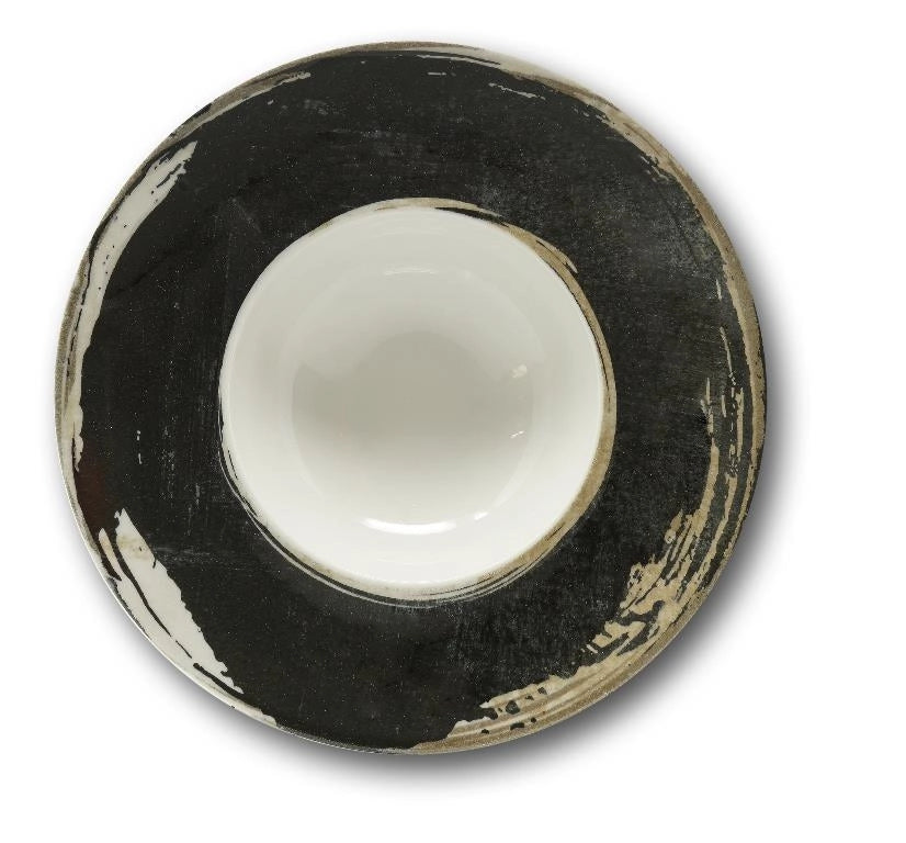 Set 6 Piatti da Tavola K-BOWL in Porcellana Dark Matter 27,5 cm Saturnia