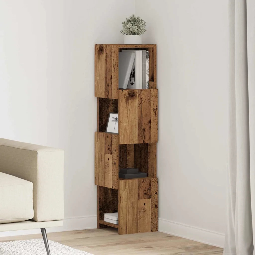 Mobile angolare Legno vecchio 25,5x25x102cm Legno multistrato