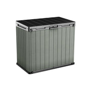 Armadio da esterno Napanee, Mobile outdoor, Mobiletto giardino multiuso, Contenitore per balcone o garage, 140x80 h120 cm, Verde