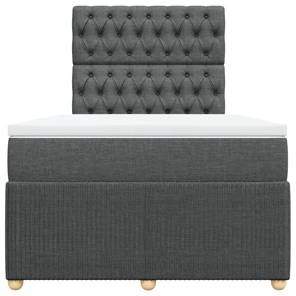 Giroletto a Molle con Materasso Grigio Scuro 120x190cm Tessuto 3292003