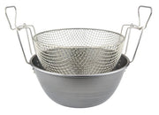 Friggitrice in Ferro Spazzolato con cestello in rete 42 cm