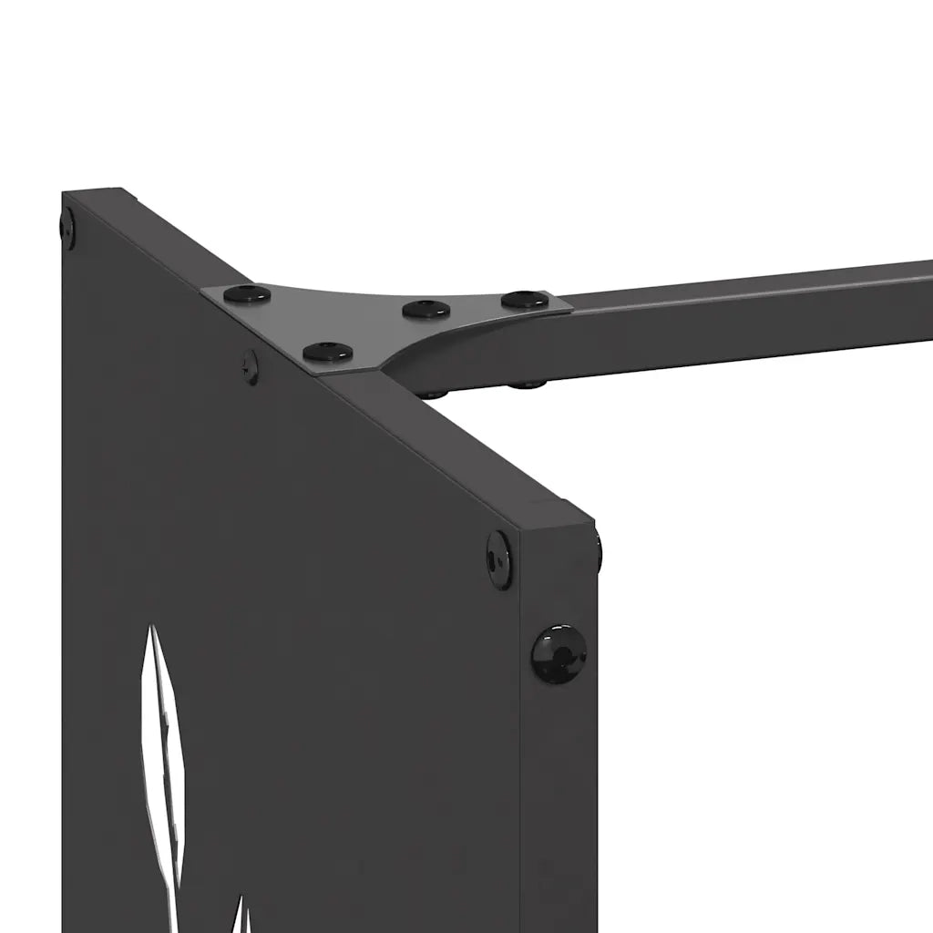 Rastrelliera per Legna da Ardere Nera 40x30x80 cm CFW4912587
