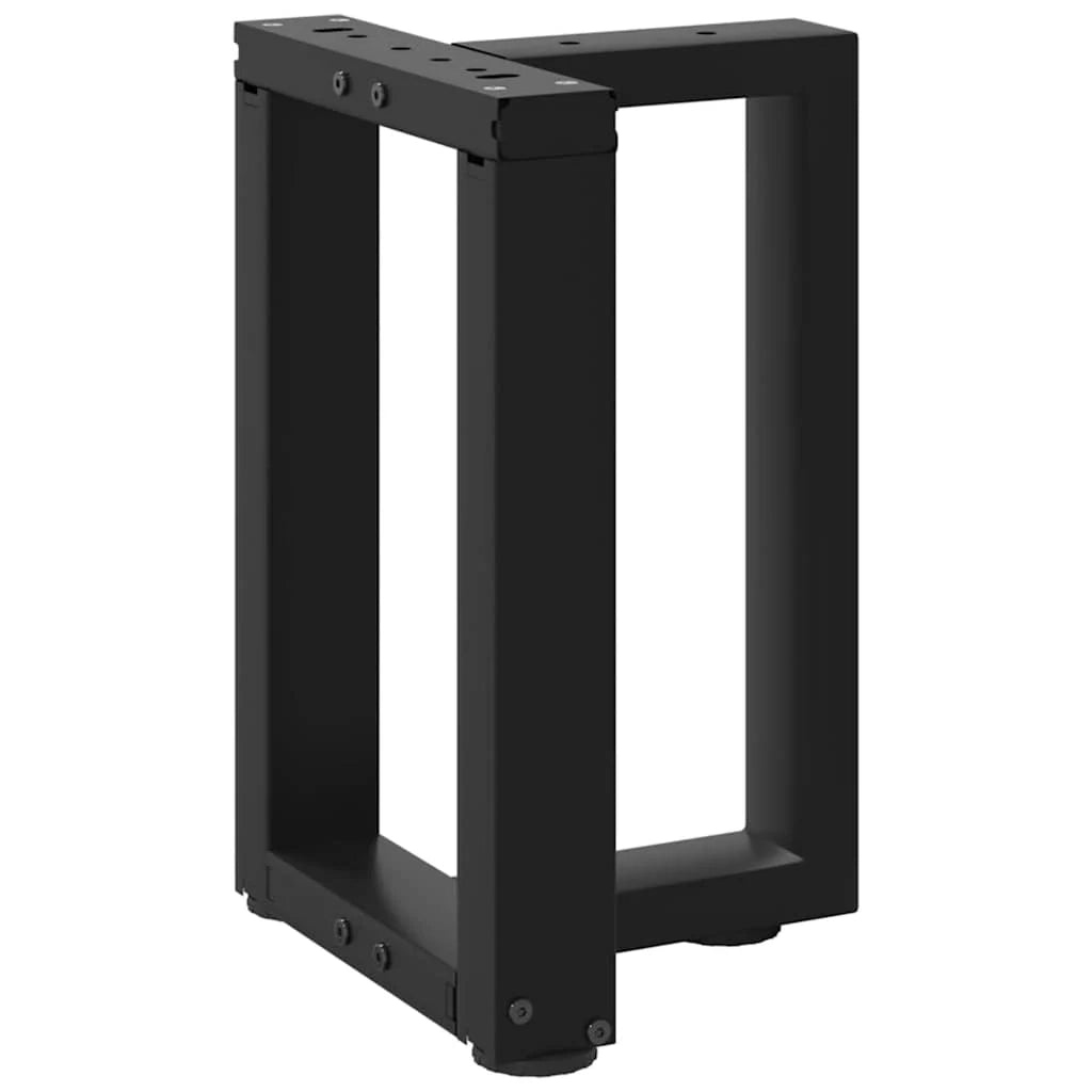 Set di 2 gambe regolabili in acciaio a forma di T per tavolino da caffè 28 x 25 x 42 cm finitura nera moderna 02_0057290