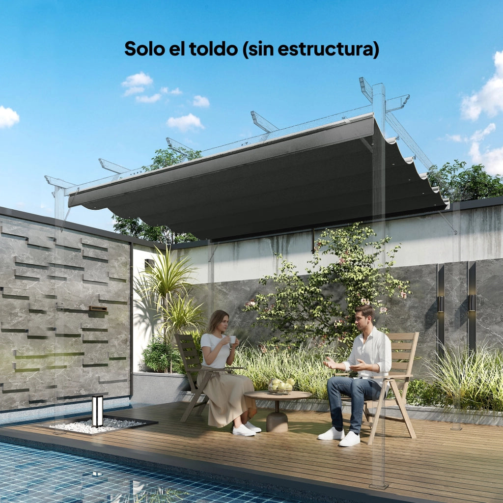 Tenda da Pergola Retrattile ¨C Minimal ¨C Grigio Scuro 250x255 cm