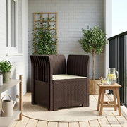 Poltrona a 1 Posto con Cuscino Aspetto Rattan PP Marrone 8011856